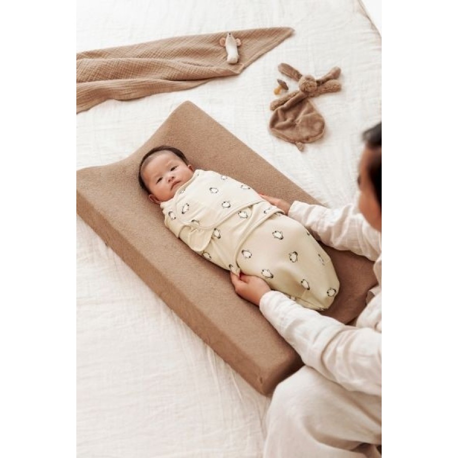 Meyco Κουβέρτα Φασκιώτος Swaddle Sand Penguin 0-3 μηνών