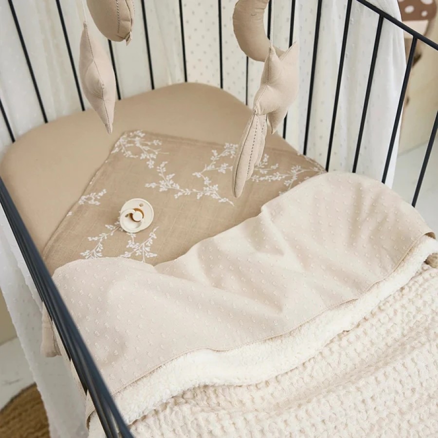 Βρεφική Κουβέρτα Meyco Waffle Teddy Nature 100x150εκ.