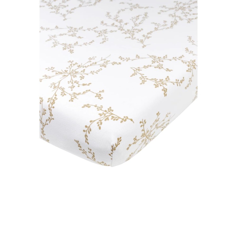 Meyco Βρεφικό Σεντόνι με Λάστιχο Jersey Branches Sand 70x140/150εκ.