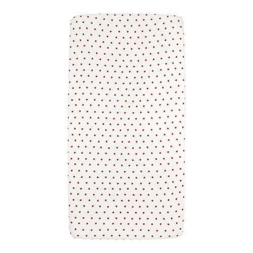 Meyco Βρεφικό Σεντόνι με Λάστιχο Jersey Sweet Heart White/Red 70x140/150εκ.
