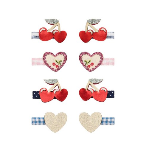 Κοκαλάκια Μαλλιών Mimi & Lula Red Cherries Mini Clips 8τμχ.