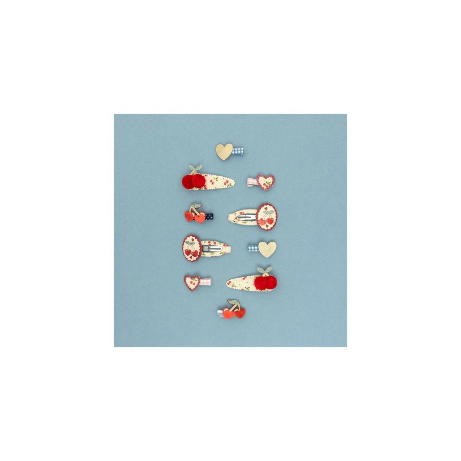 Κοκαλάκια Μαλλιών Mimi & Lula Red Cherries Mini Clips 8τμχ.