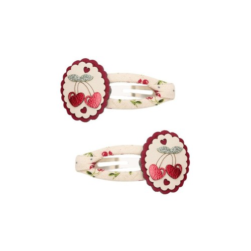 Κοκαλάκια Μαλλιών Mimi & Lula Scallop Framed Cherries Clic Clacs 2τμχ.