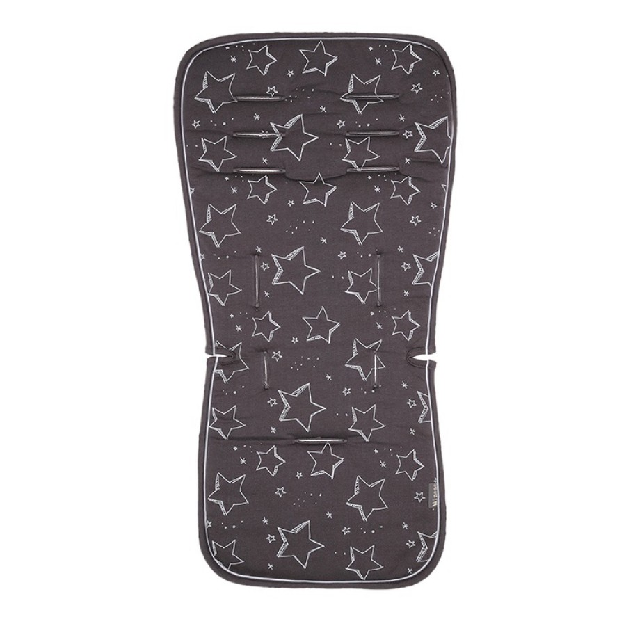 Βαμβακερό Κάλυμμα Καροτσιού Διπλής Όψης Minene Stars Light Charcoal