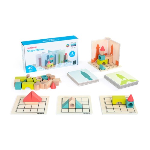 Miniland Παιχνίδι Κατασκευών Shape Makers με 40 Κομμάτια