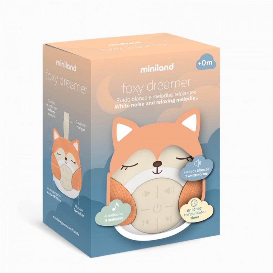 MINILAND FOXY DREAMER Συσκευή White Noise για Νεογέννητα & Μωρά – Φορητή Συσκευή Ύπνου με Χαλαρωτικούς Ήχους