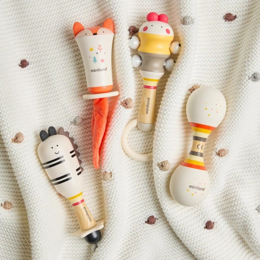 Miniland Foxy Rattle Μουσική Κουδουνίστρα Μωρού με Μασητικό Οδοντοφυΐας