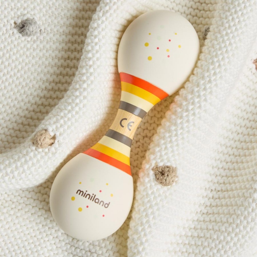 Miniland Soft Duo Rattle Διπλή Μουσική Κουδουνίστρα Μωρού για Αισθητηριακή Ανάπτυξη