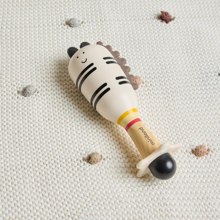 Miniland Zebra Rattle Μουσική Κουδουνίστρα Μωρού με Μασητικό Οδοντοφυΐας