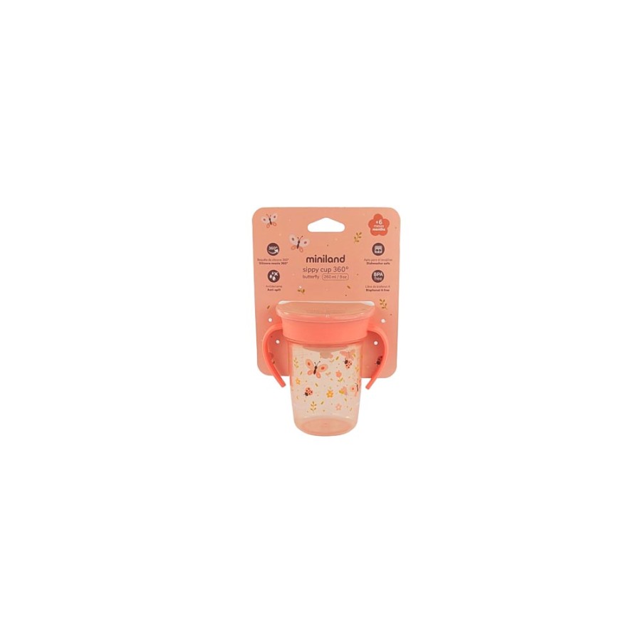 Miniland Παιδικο Εκπαιδευτικο Ποτηρι 360° Butterfly 270 Ml