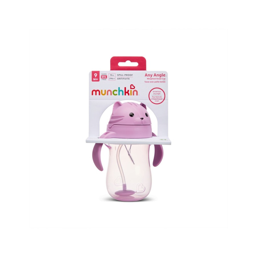 Εκπαιδευτικό Ποτήρι με Καλαμάκι Munchkin Tip & Sip Cat 296ml
