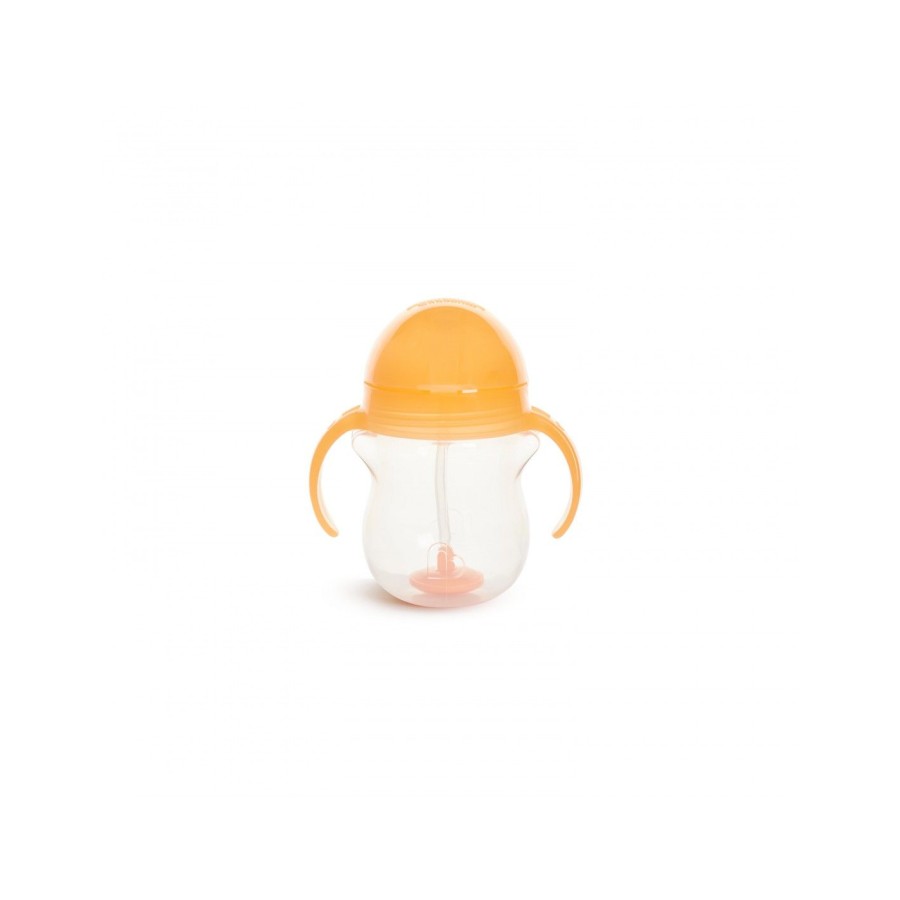 Munchkin Εκπαιδευτικό Ποτήρι με Καλαμάκι Tip & Sip Cup 207ml Orange Pastel