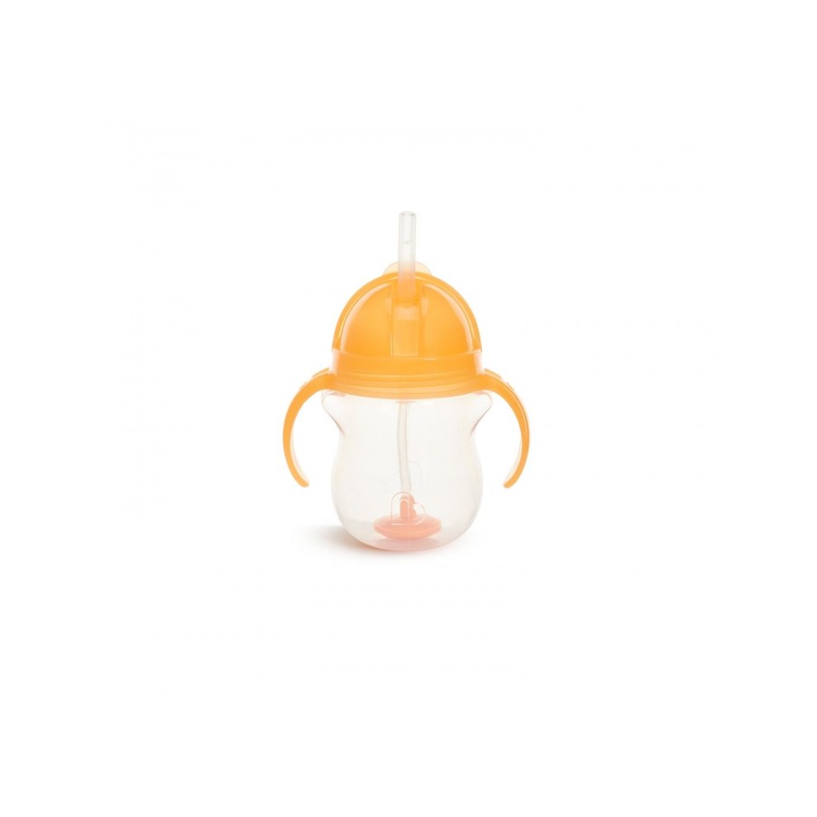 Munchkin Εκπαιδευτικό Ποτήρι με Καλαμάκι Tip & Sip Cup 207ml Orange Pastel