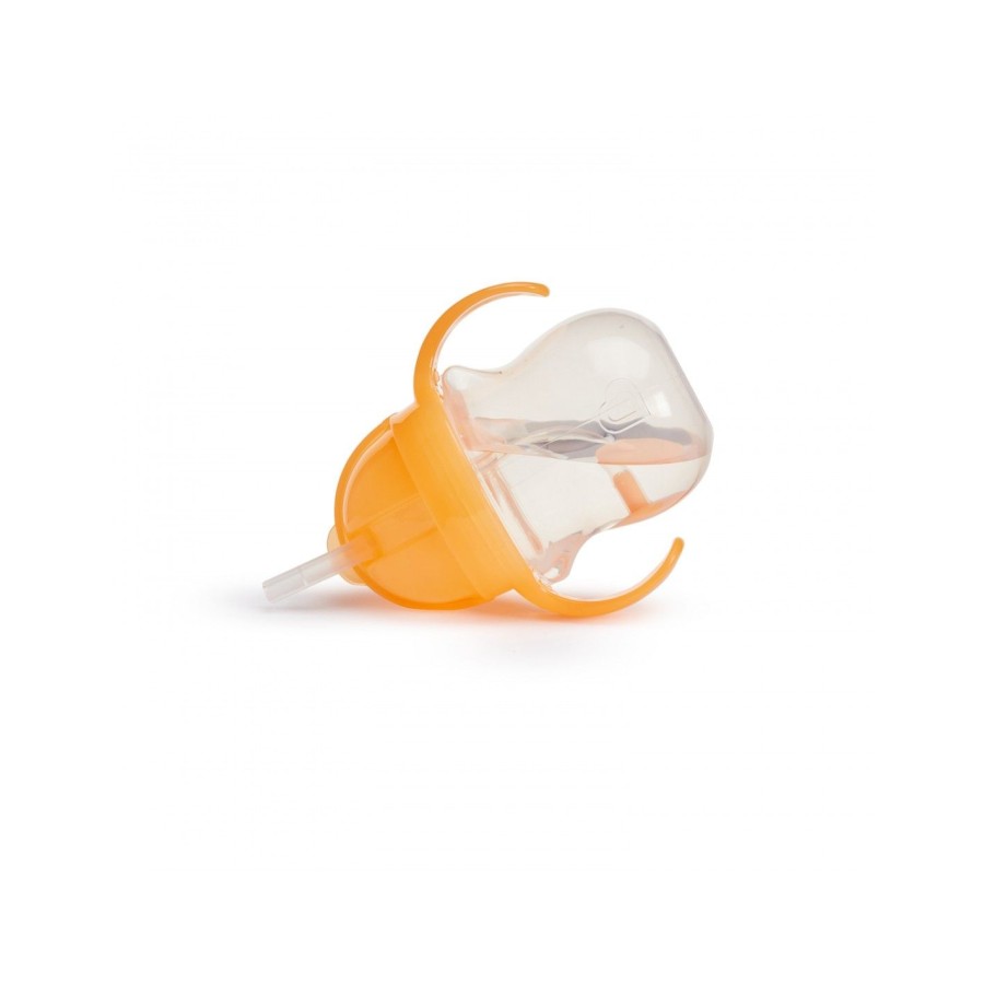 Munchkin Εκπαιδευτικό Ποτήρι με Καλαμάκι Tip & Sip Cup 207ml Orange Pastel