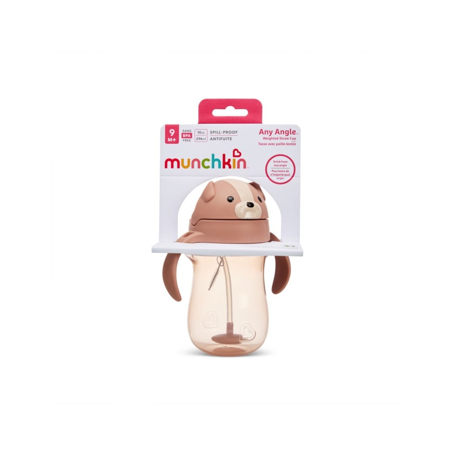 Εκπαιδευτικό Ποτήρι με Καλαμάκι Munchkin Tip & Sip Dog 296ml