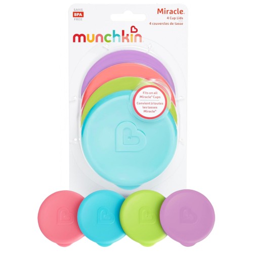Munchkin Καπάκια για Παιδικά Ποτήρια Miracle Cup Lids Pastel 4τμχ.