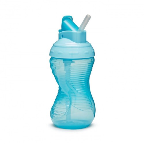 Munchkin Mighty Grip Flip Straw Ποτηράκι με Καλαμάκι 300ml Μπλε