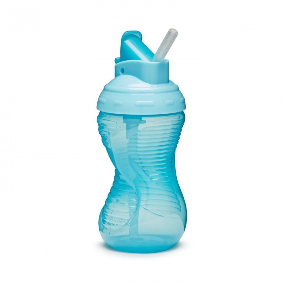 Munchkin Mighty Grip Flip Straw Ποτηράκι με Καλαμάκι 300ml Μπλε
