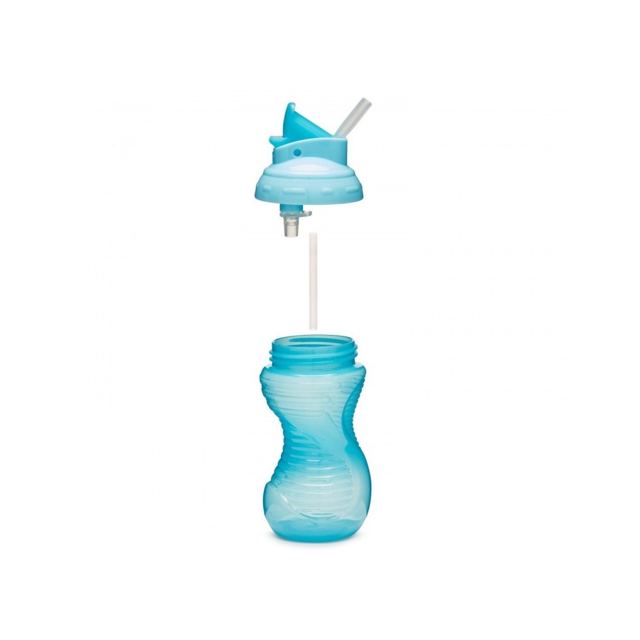 Munchkin Mighty Grip Flip Straw Ποτηράκι με Καλαμάκι 300ml Μπλε