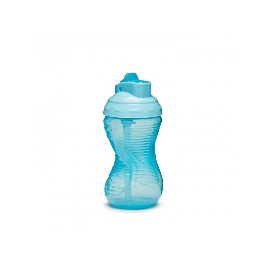 Munchkin Mighty Grip Flip Straw Ποτηράκι με Καλαμάκι 300ml Μπλε