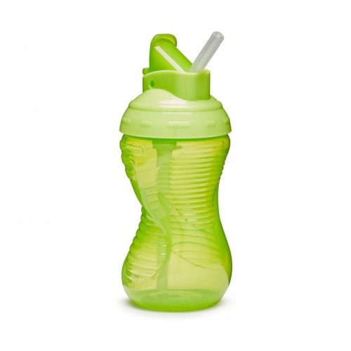 Munchkin Mighty Grip Flip Straw Ποτηράκι με Καλαμάκι 300ml Πράσινο