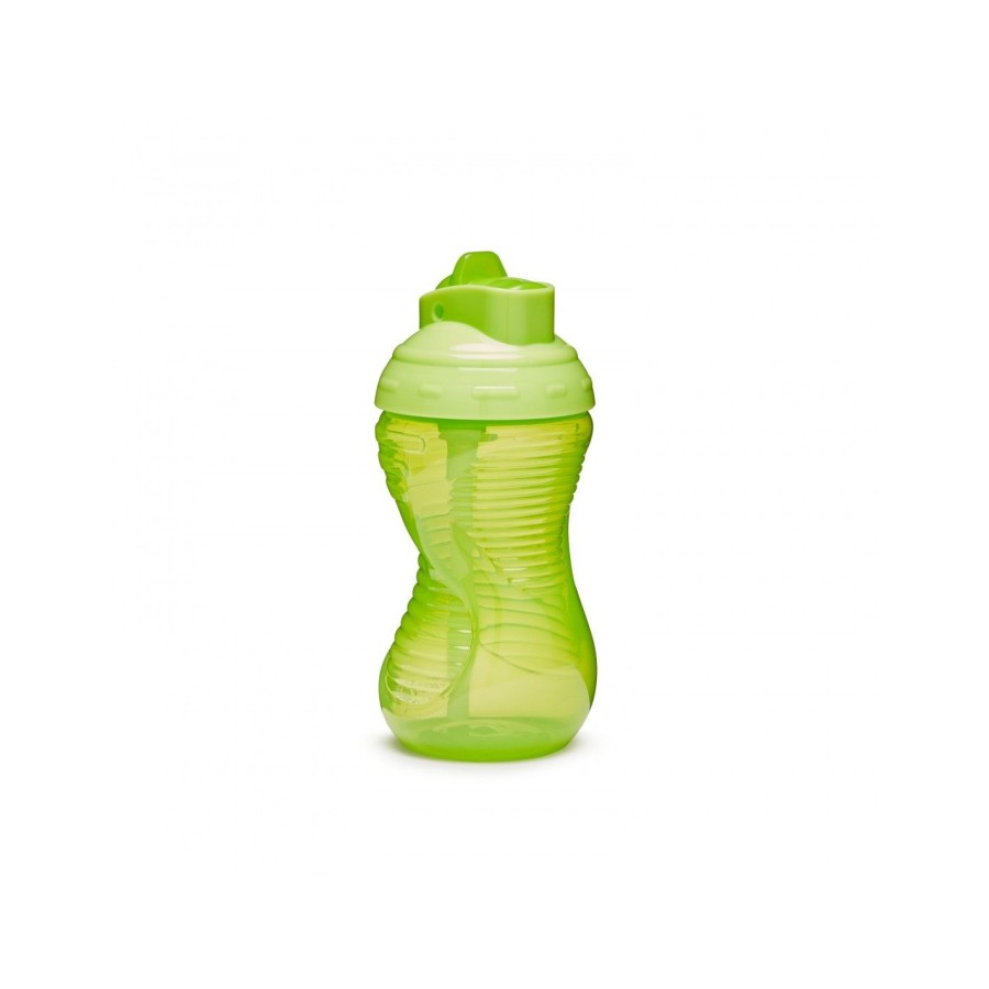Munchkin Mighty Grip Flip Straw Ποτηράκι με Καλαμάκι 300ml Πράσινο