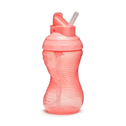 Munchkin Mighty Grip Flip Straw Ποτηράκι με Καλαμάκι 300ml Ροζ
