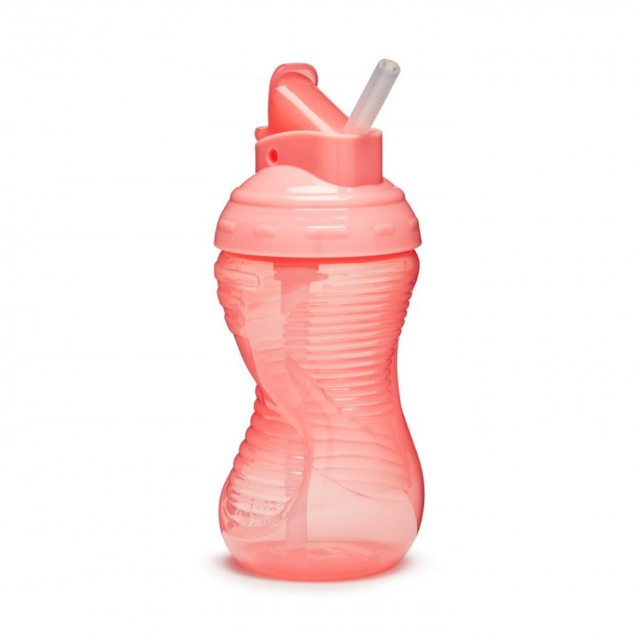Munchkin Mighty Grip Flip Straw Ποτηράκι με Καλαμάκι 300ml Ροζ
