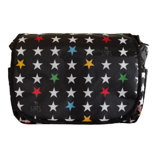 My Bag's Τσάντα Αλλαξιέρα Stars Black 38x30x16εκ.