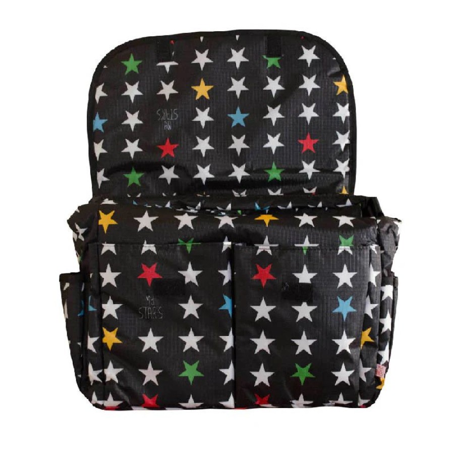 My Bag's Τσάντα Αλλαξιέρα Stars Black 38x30x16εκ.