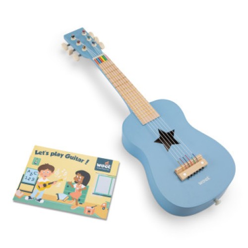 New Classic Toys Ξύλινη Παιδική Εξάχορδη Κιθάρα Μπλε