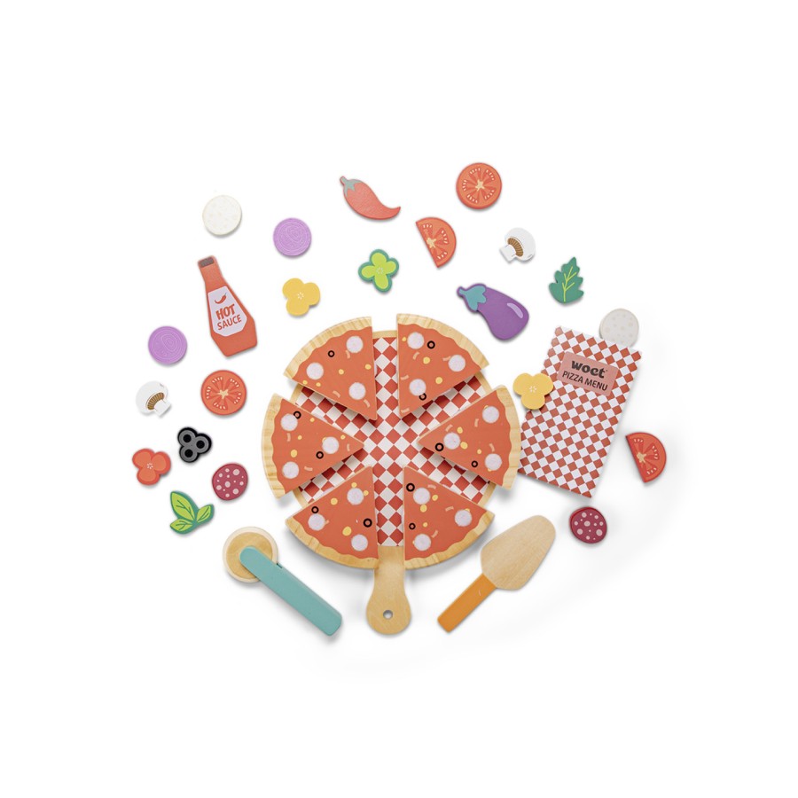 New Classic Toys Παιδικό Ξύλινο Σετ Pizza Play με Αξεσουάρ