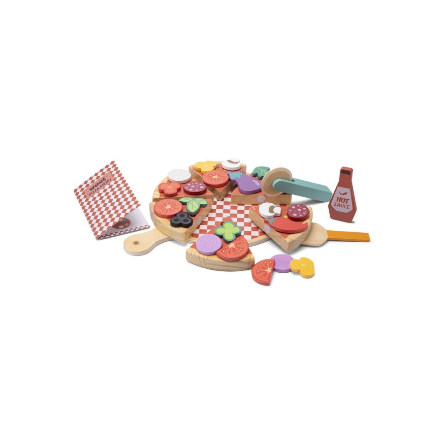 New Classic Toys Παιδικό Ξύλινο Σετ Pizza Play με Αξεσουάρ