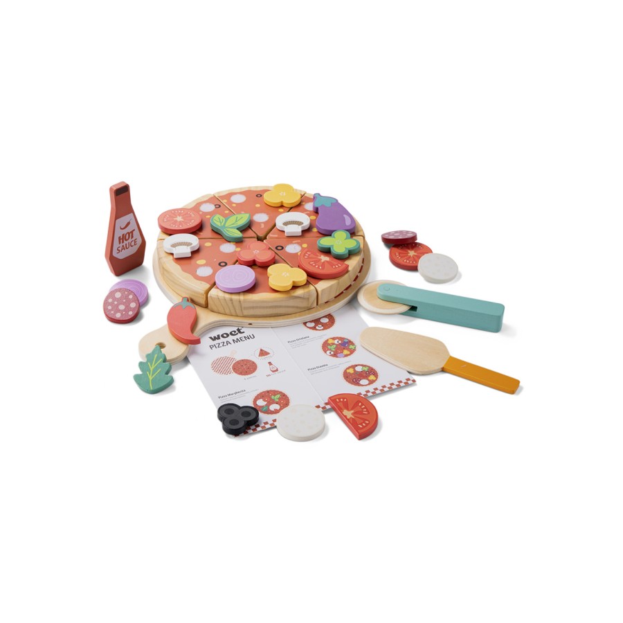 New Classic Toys Παιδικό Ξύλινο Σετ Pizza Play με Αξεσουάρ