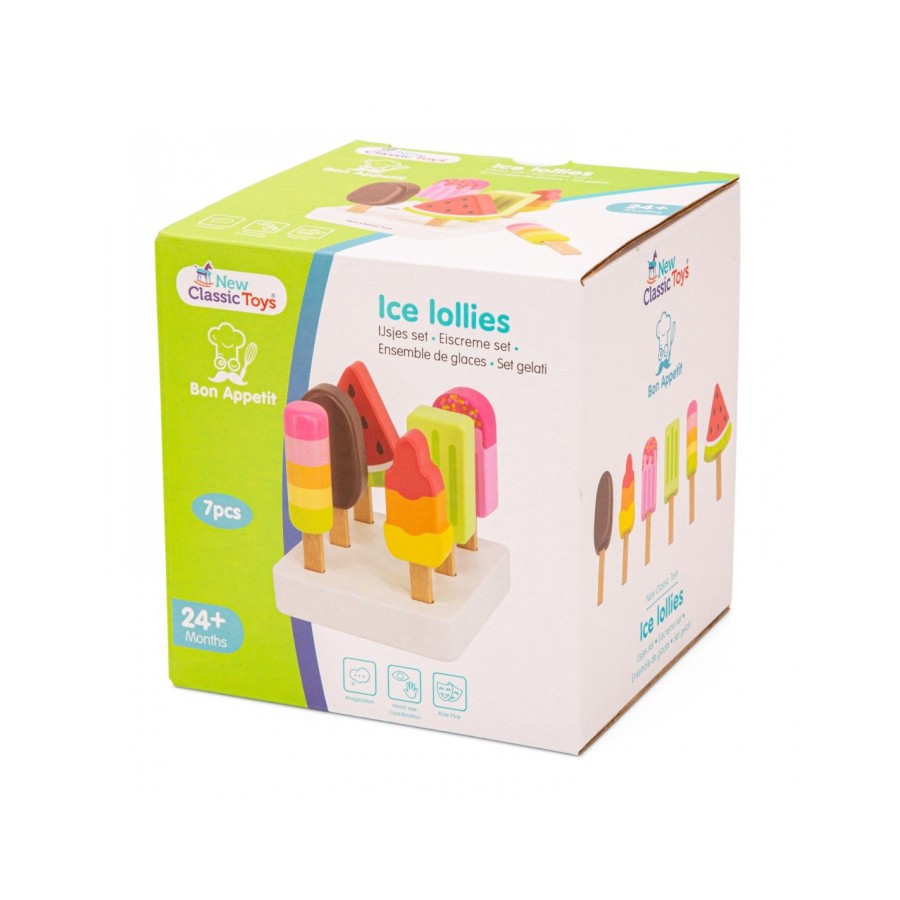 New Classic Toys Παιδικό Ξύλινο Σετ με 6 Παγωτά Ice Lollies