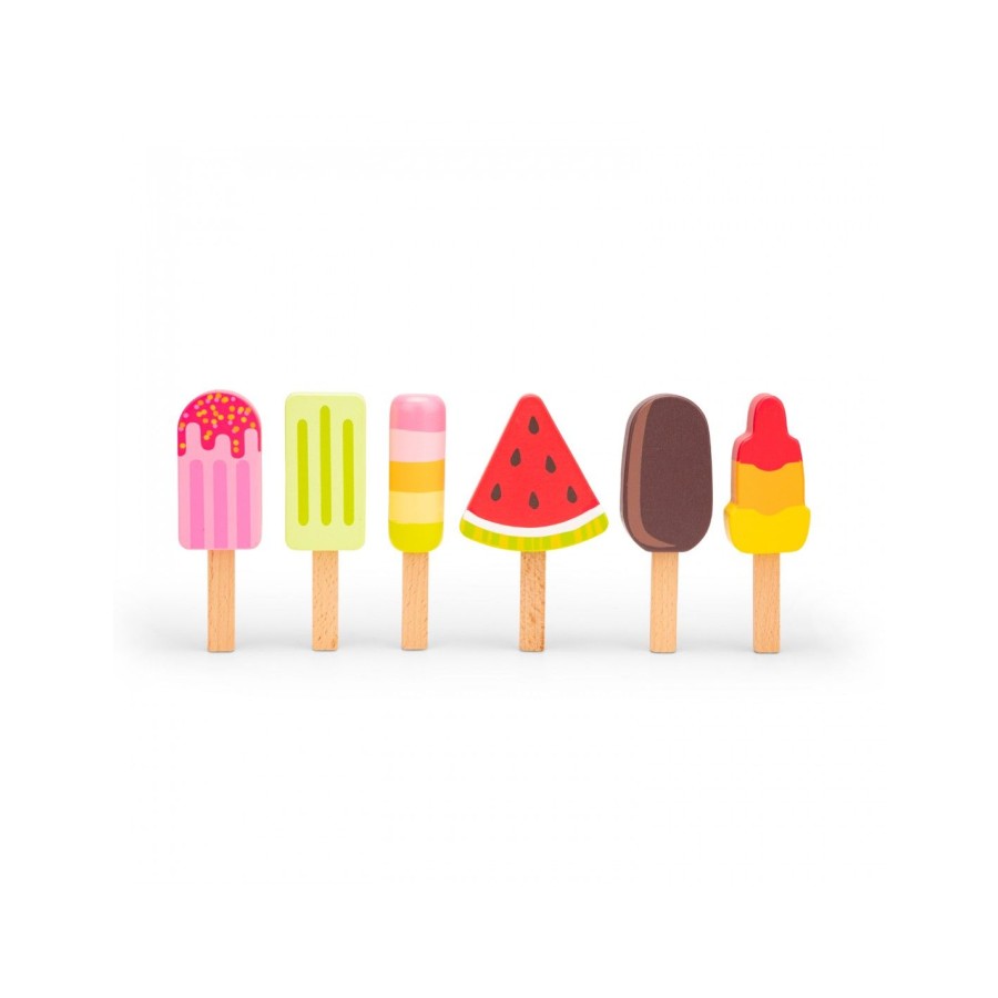 New Classic Toys Παιδικό Ξύλινο Σετ με 6 Παγωτά Ice Lollies