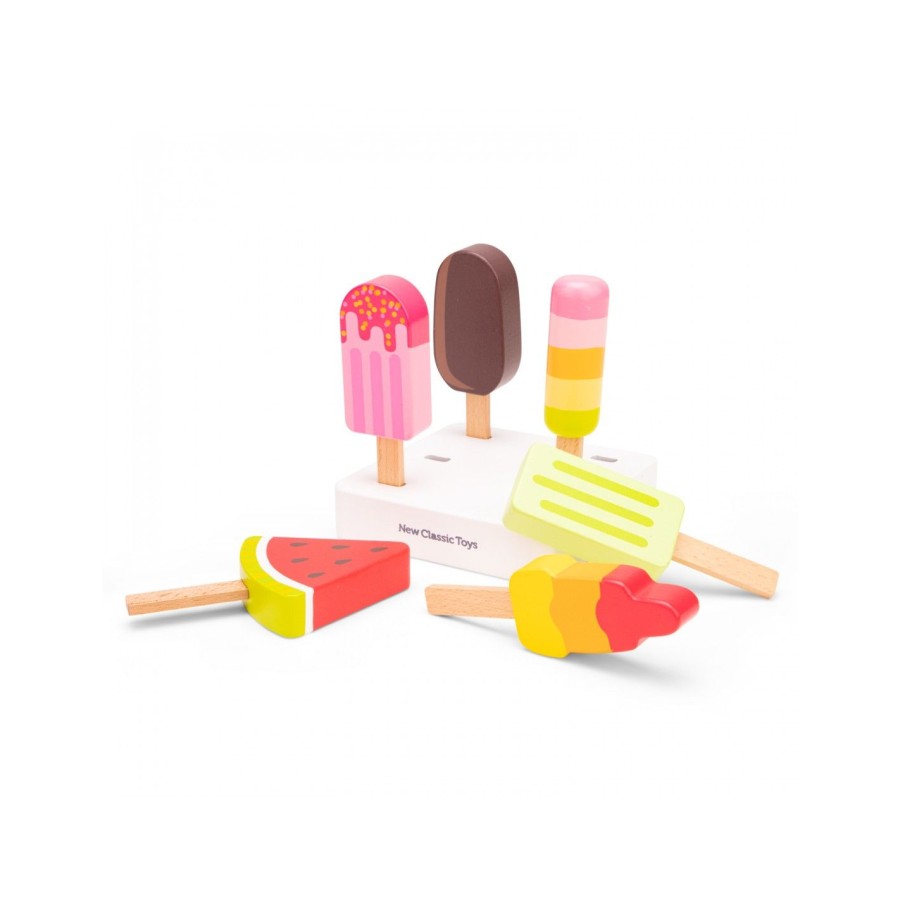 New Classic Toys Παιδικό Ξύλινο Σετ με 6 Παγωτά Ice Lollies