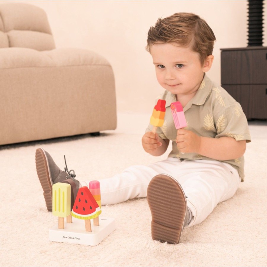New Classic Toys Παιδικό Ξύλινο Σετ με 6 Παγωτά Ice Lollies