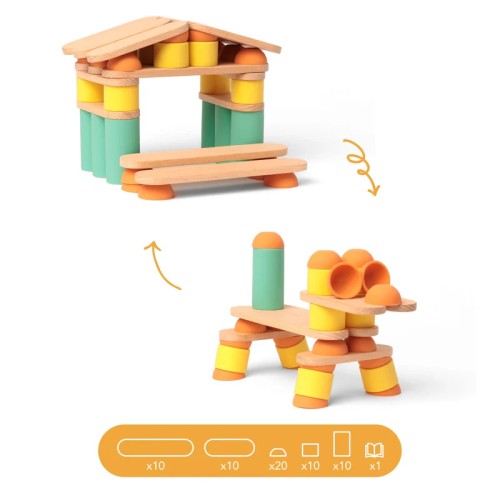 OPPI Εκπαιδευτικό Παιχνίδι Κατασκευών Stix Building Game με 60 Κομμάτια