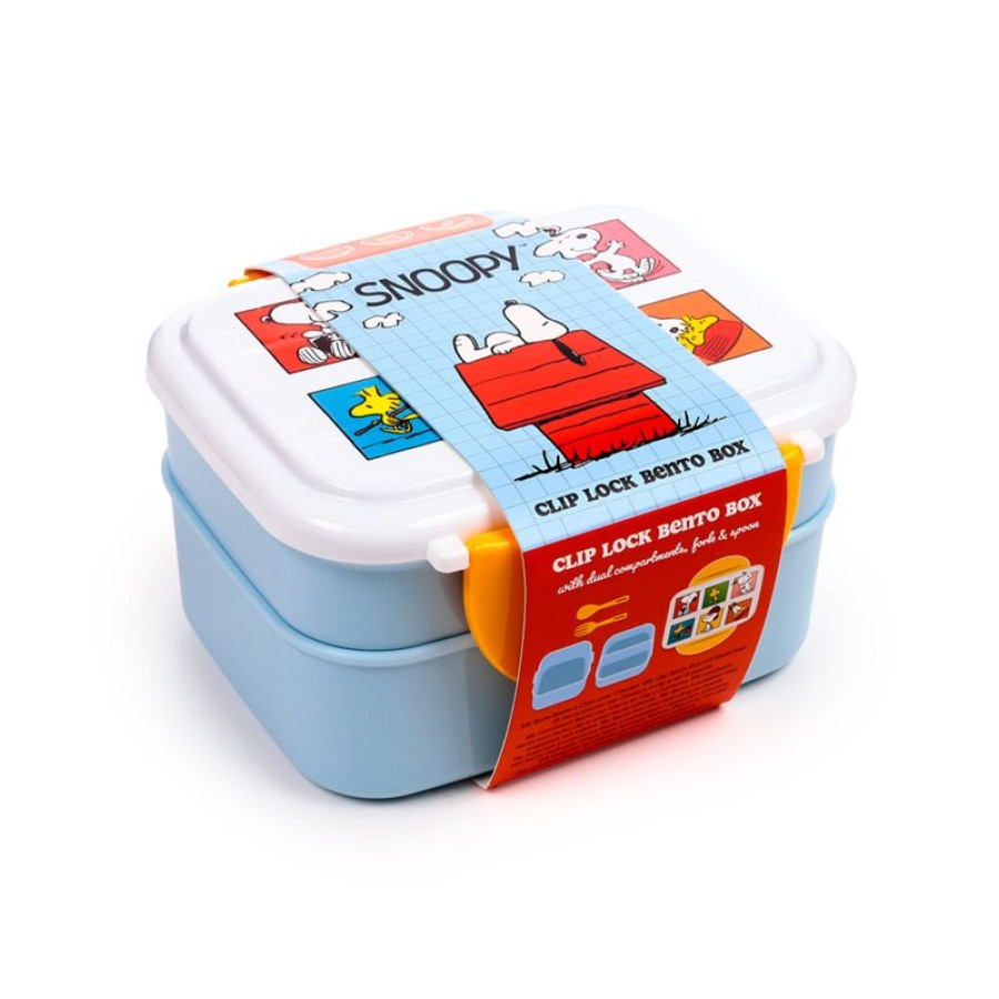 Παιδικό Δοχείο Φαγητού Bento Peanuts Snoopy & Woodstock με Μαχαιροπίρουνα Puckator
