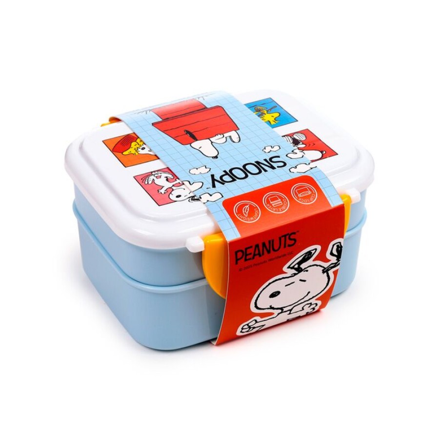 Παιδικό Δοχείο Φαγητού Bento Peanuts Snoopy & Woodstock με Μαχαιροπίρουνα Puckator