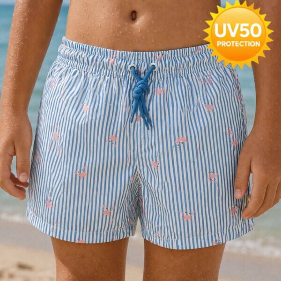 Παιδικό Μαγιό Βερμούδα με Προστασία UV50 Fresk Stripes & Crabs