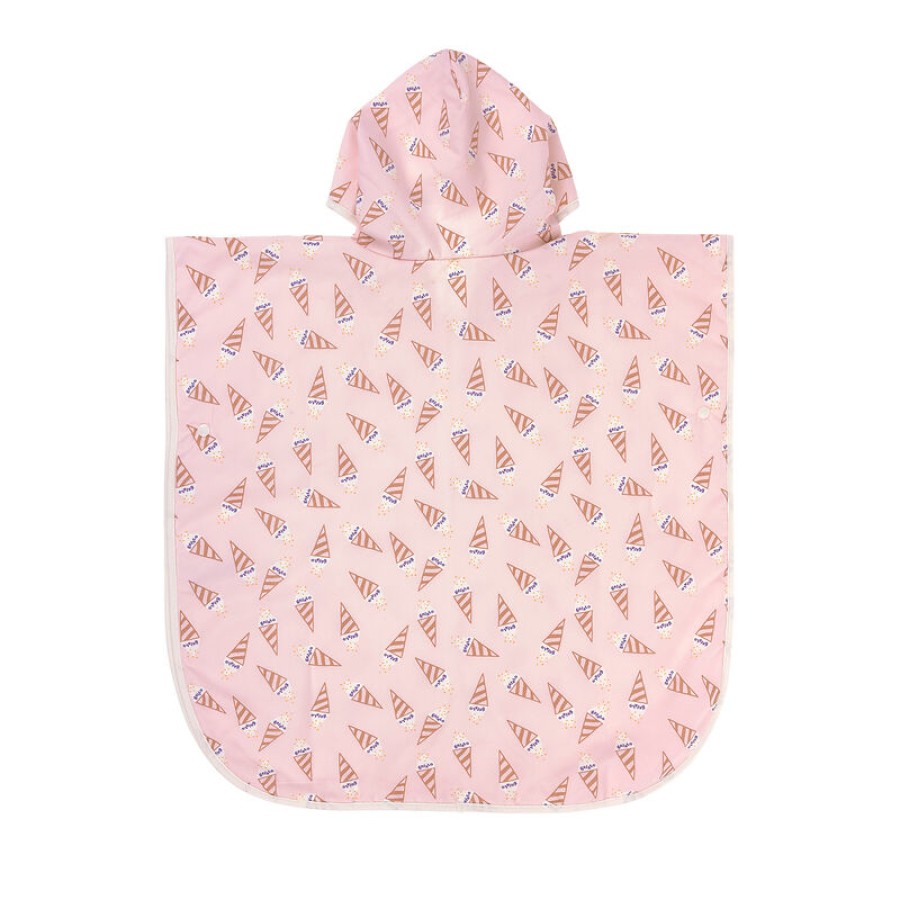 Παιδικό Πόντσο Παραλίας με Προστασία UPF 80 Lassig Ice Cream Pale Pink 60x60εκ.