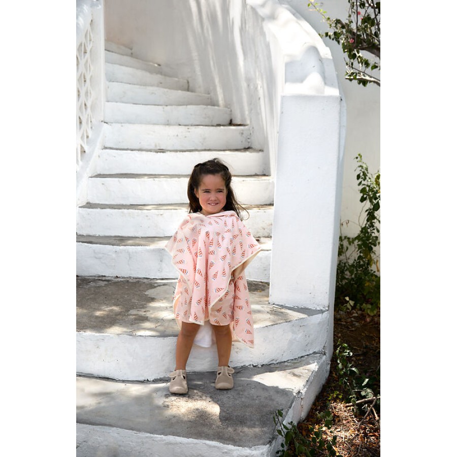 Παιδικό Πόντσο Παραλίας με Προστασία UPF 80 Lassig Ice Cream Pale Pink 60x60εκ.