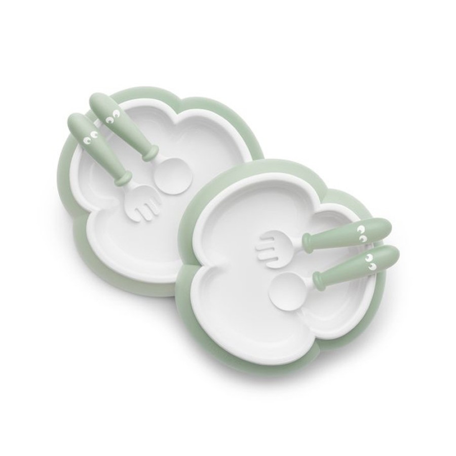 Παιδικό Σετ Πιάτα & Κουταλοπίρουνα BabyBjorn Powder Green