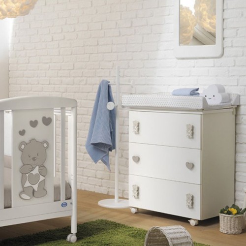 PALI Συρταριέρα-Μπανάκι-Αλλαξιερα 3σε1 Love White 76x45x90εκ.