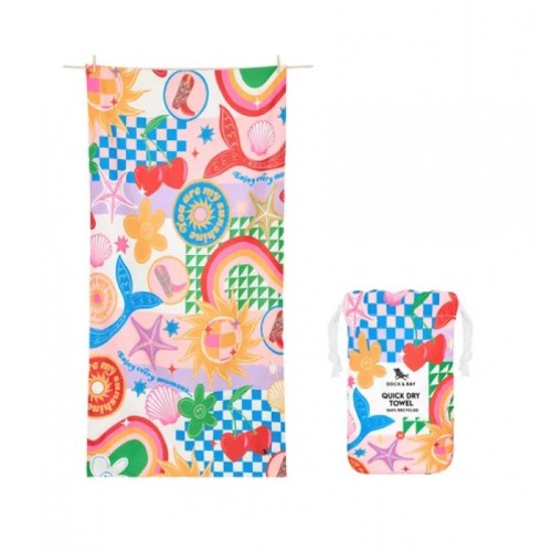 Πετσέτα Θαλάσσης Dock & Bay Quickdry με Μικροΐνες Good Vibes Club L 160x90cm