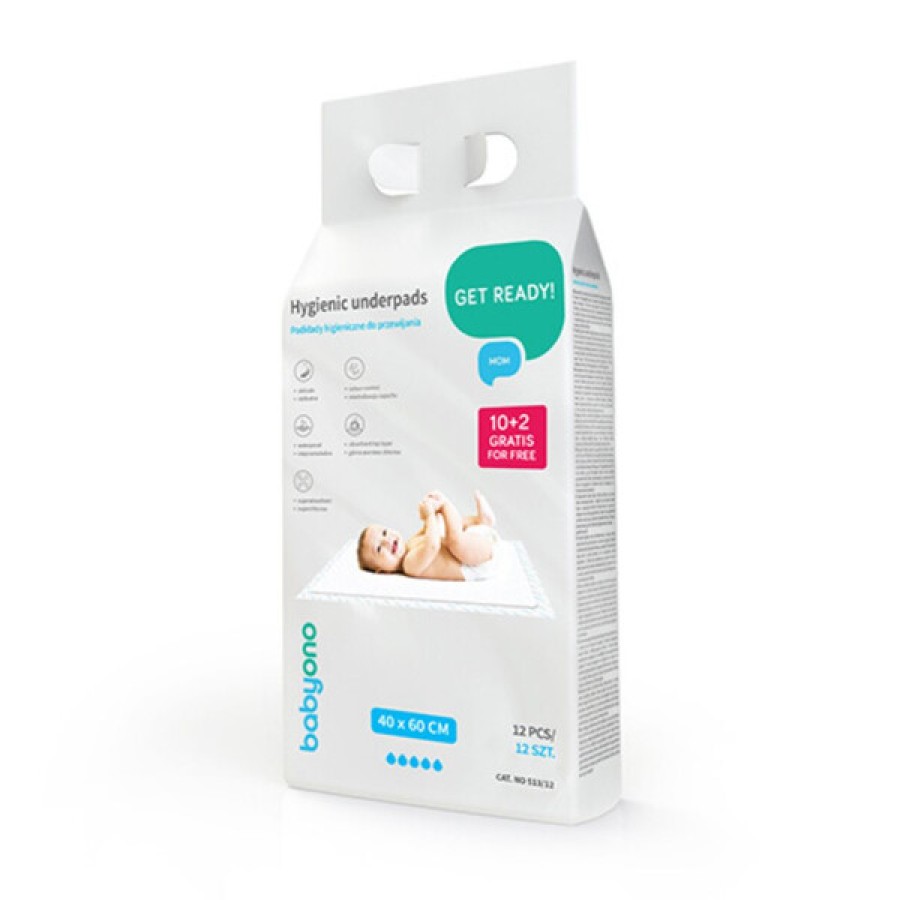 BabyOno Πολυχρηστικά Σελτεδάκια Μιας Xρήσης 40x60εκ. BabyOno 12τμχ.