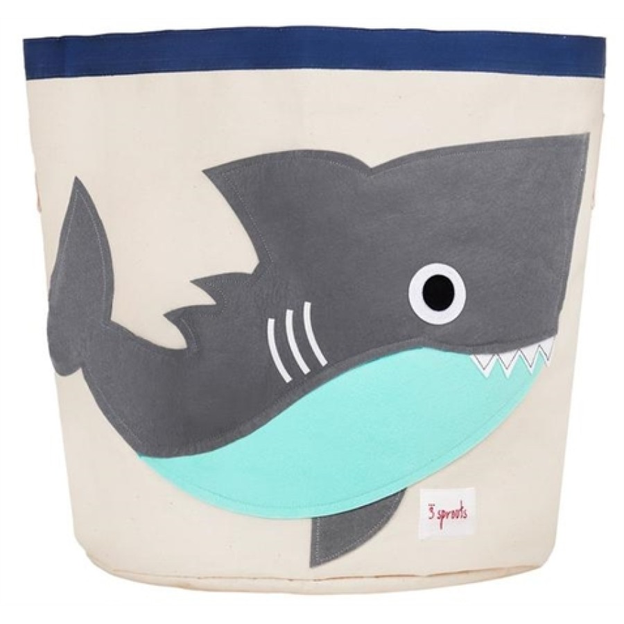 3 sprouts καλάθι για τα παιχνίδια στρογγυλό storage bin shark - IBNSHK