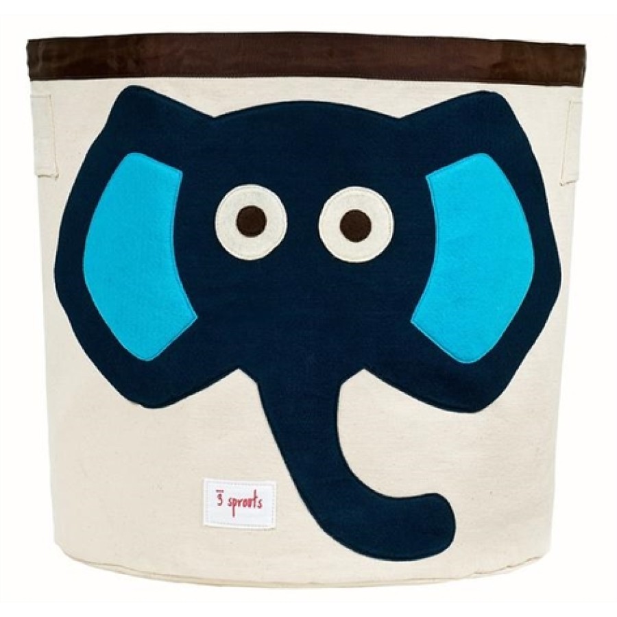 3 sprouts καλάθι για τα παιχνίδια στρογγυλό storage bin elephant blue